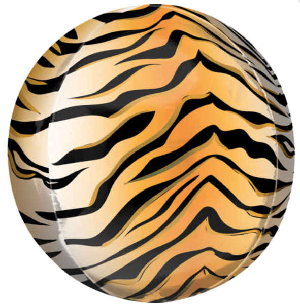 XL Folienballon Orbz - Kugel, Tiger - ø 40cm